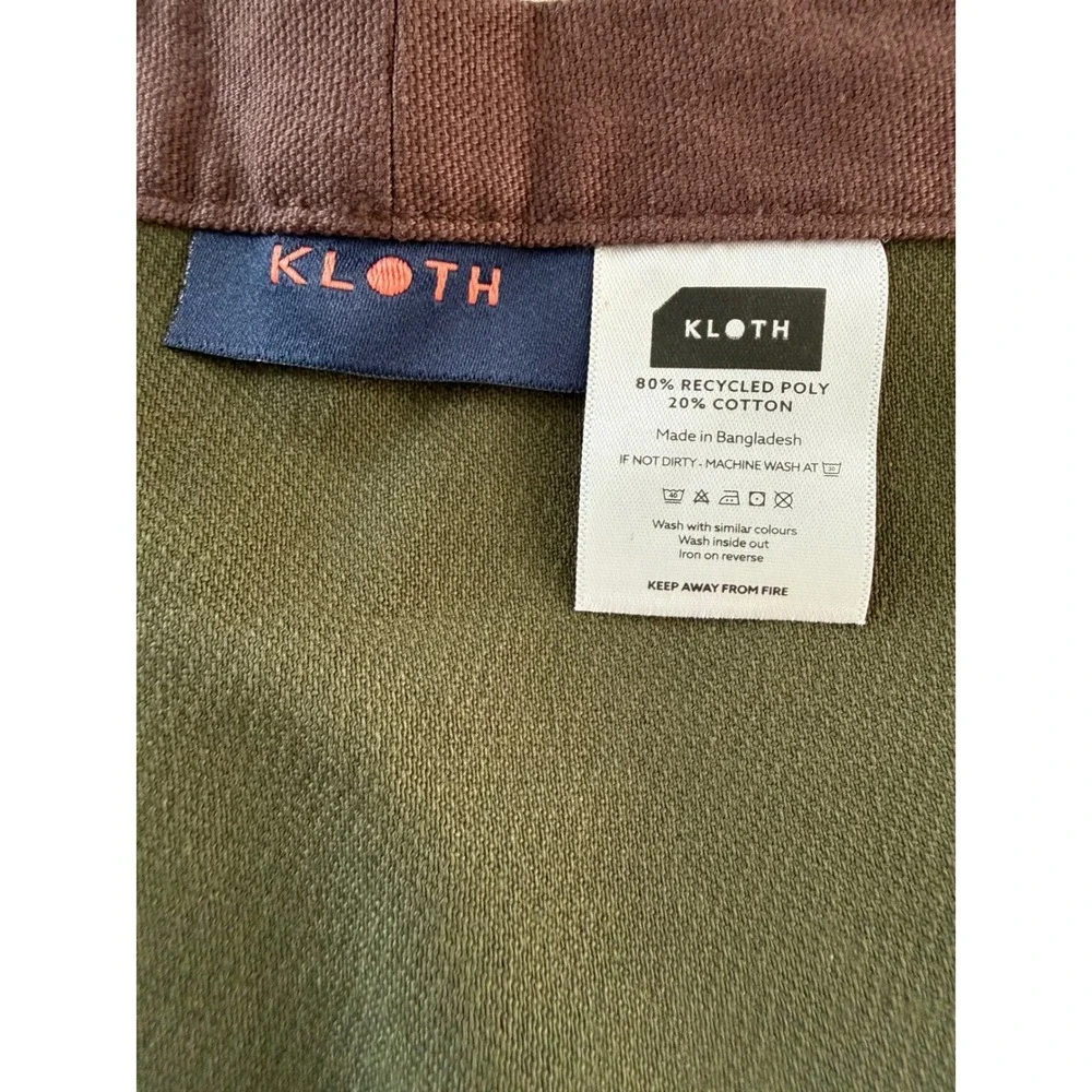 Kloth Studio Luxury Kitchen Waist Half Apron Hunter Green Long Ties Server